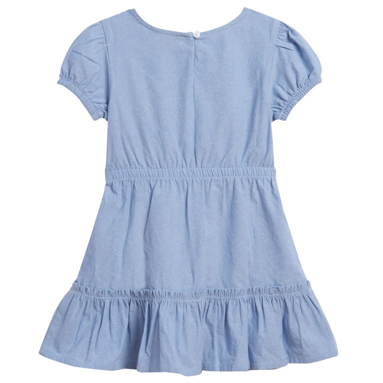 Girls' Nautica Little Puff-sleeve Chambray (4-7) Dress Blue | B3bBF6tC