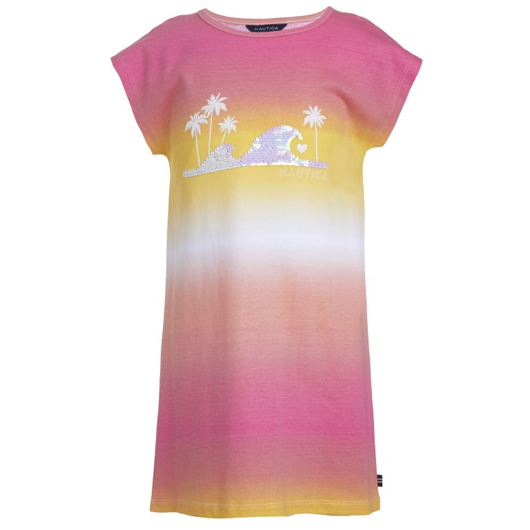 Girls\' Nautica Wave Ombre (8-16) Dress Red | o5z1LXTd