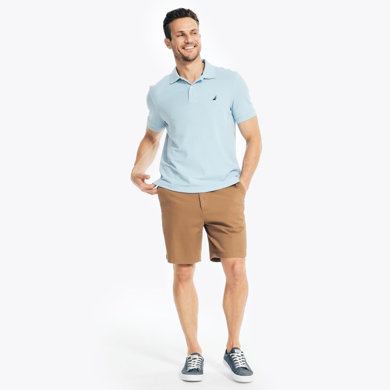 Men's Nautica Sustainably Crafted Deck Polo Shirts Blue | KMJTe6Xa