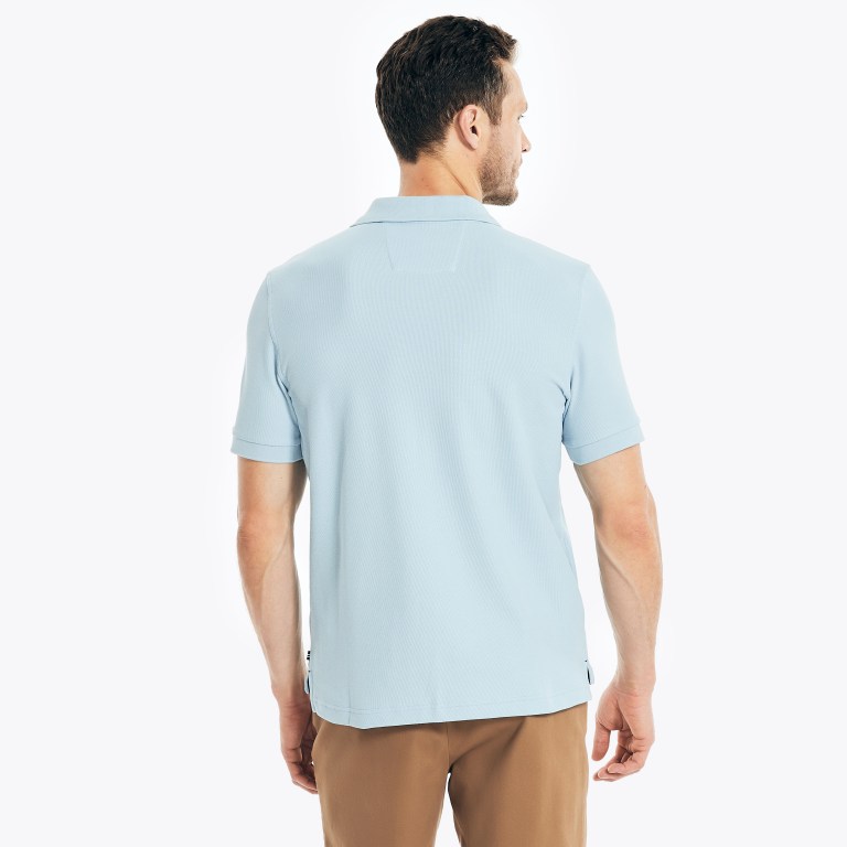 Men's Nautica Sustainably Crafted Deck Polo Shirts Blue | KMJTe6Xa