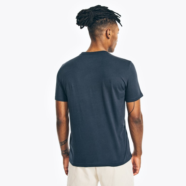 Men's Nautica Sustainably Crafted Nautica Co. Logo Graphic T Shirts Navy | k3Ck1NXS